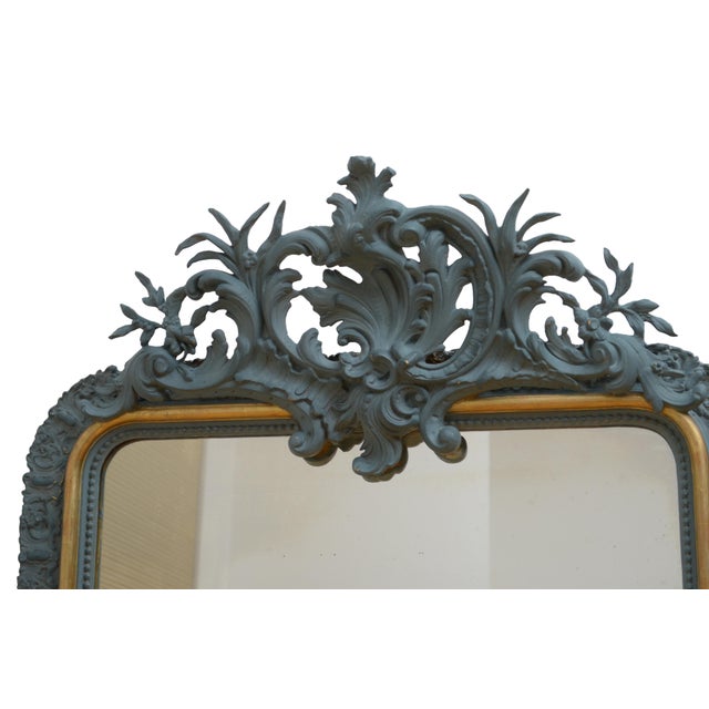 Empire French Giltwood and Painted Pier Mirror, 1860 For Sale - Image 11 of 16