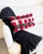 Rustic Chamula Gray White & Black Checkered Red PomPom Throw Pillow Handmade 100% Wool For Sale - Image 3 of 4