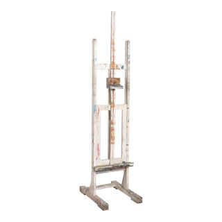 Late 19th Century White Antique Wood Painter's Easel For Sale