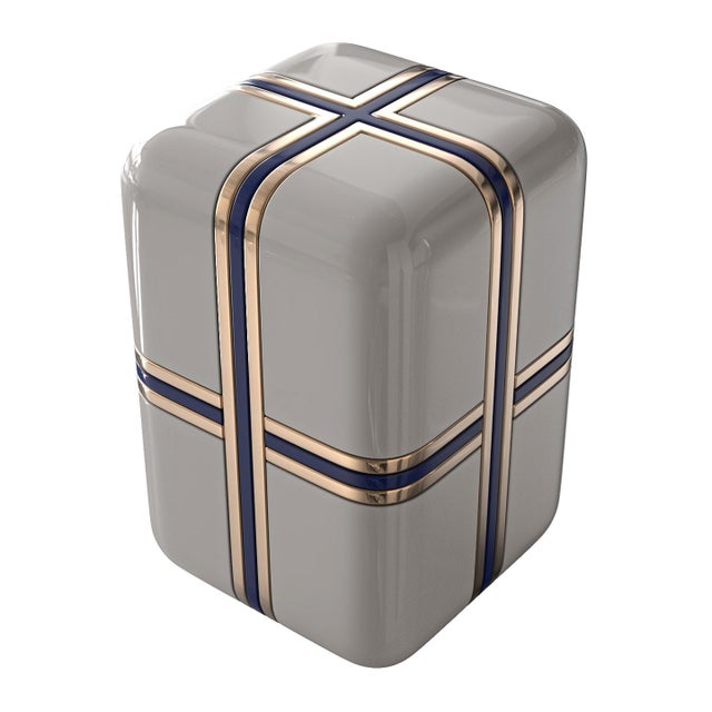 Not Yet Made - Made To Order "Armonia" Side Table With Stainless Steel and Bronze Details For Sale - Image 5 of 8