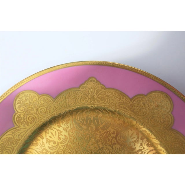 Metal German Pink and Gold Plate or Wall Art For Sale - Image 7 of 11