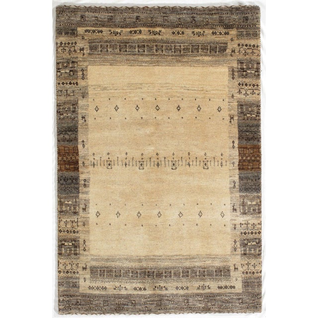 Tribal Vintage Hand-Knotted Persian Lori Gabbeh Rug 3'4" X 5' For Sale - Image 3 of 4