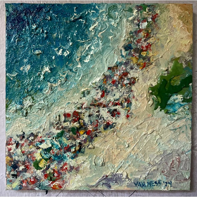 Abstract Beach, Original Oil Painting, Art, by Van Ness For Sale - Image 4 of 10