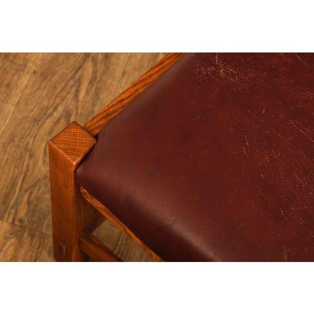 Stickley Mission Collection Oak Spindle Footstool For Sale In Philadelphia - Image 6 of 18