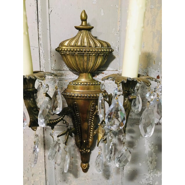 Pair of 1940s French Bronze Sconces For Sale - Image 10 of 13