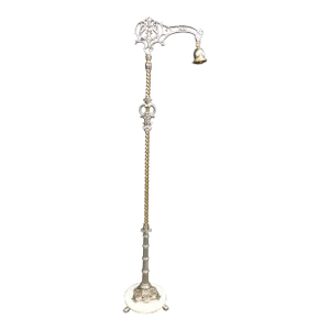 Art Deco Brass, Iron & Onyx Floor Lamp