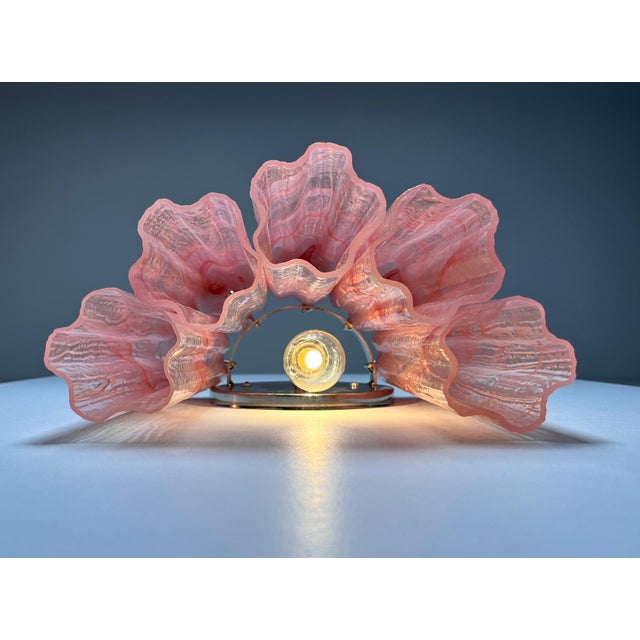 Vintage Murano Glass Tube Wall Sconces with 5 Pink Alabaster Glass Tube, 1990, Set of 2 For Sale - Image 13 of 18