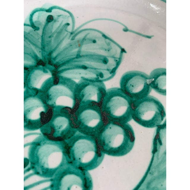 Vintage Turquoise Grapes Plates Italy - Set of 4 For Sale - Image 4 of 7