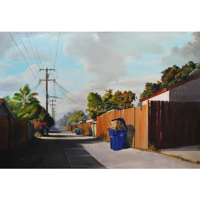 Traditional Original Realist Cityscape Painting, "No Time for Rain" For Sale - Image 3 of 4