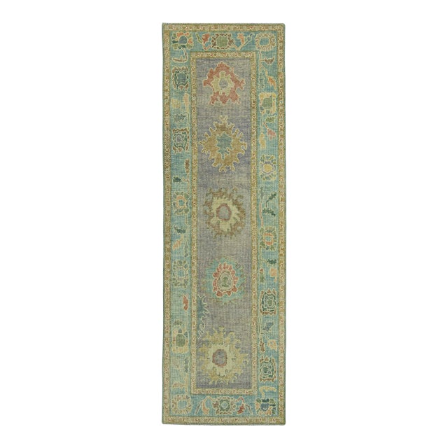 Turkish Oushak Rug 2'9" x 8'8" #19160 For Sale