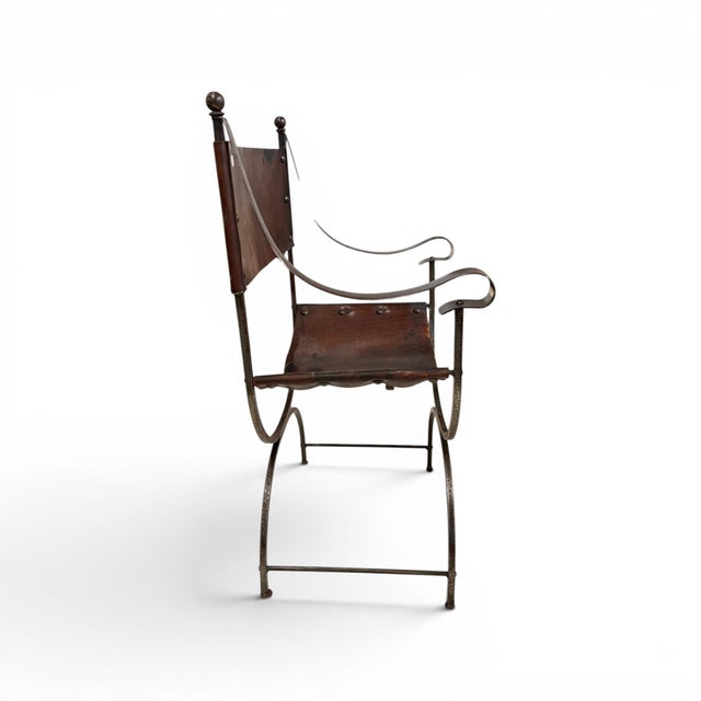 Early 20th Century Early 20th Century Pair of Savonarola Style Chairs For Sale - Image 5 of 7