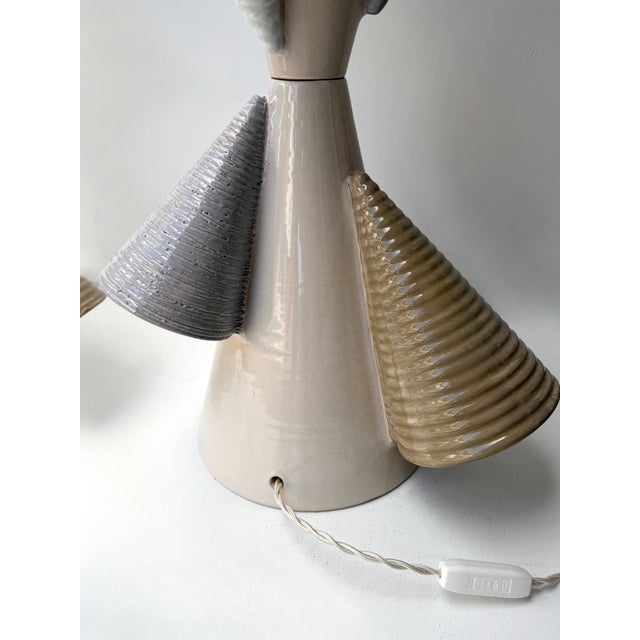 Ceramic Contemporary Pair of Ceramic Cone Lamps by Antonio Cagianelli, Italy For Sale - Image 7 of 14