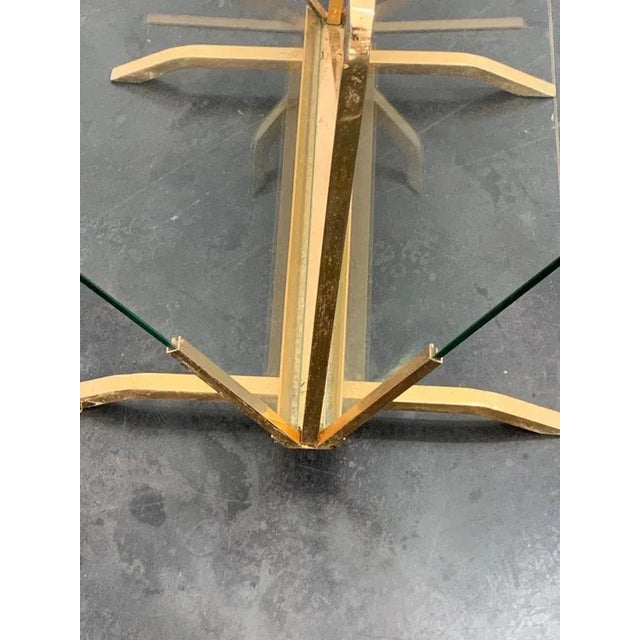 Gold Brass and Glass Magazine Rack, Italy, 1960s For Sale - Image 8 of 9