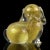 Beautiful vintage Murano hand blown clear and gold flecks Italian art glass puppy dog figurine / sculpture. Documented and...