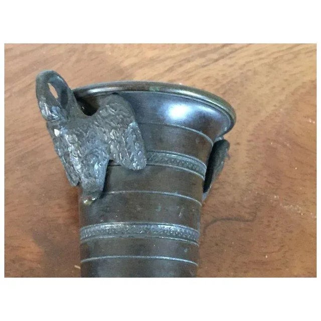 Antique early 19th c. English Regency bronze urn form pastille burner. Neoclassical design with foliate cover and swan...