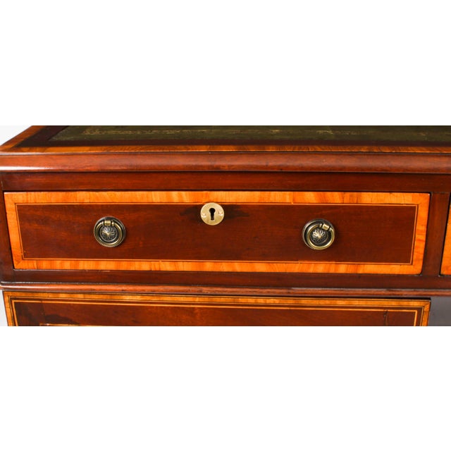 19th Century Victorian Flame Mahogany Partners Pedestal Desk For Sale - Image 13 of 18