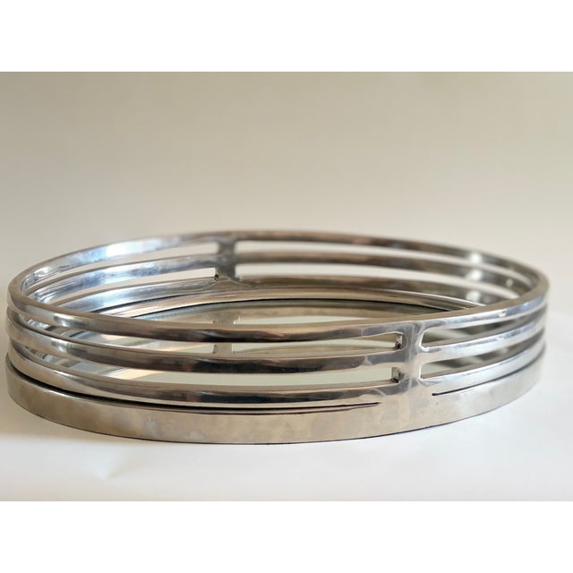 Silver Brutalist Mirrored Tray, Germany, 1970s For Sale - Image 8 of 9