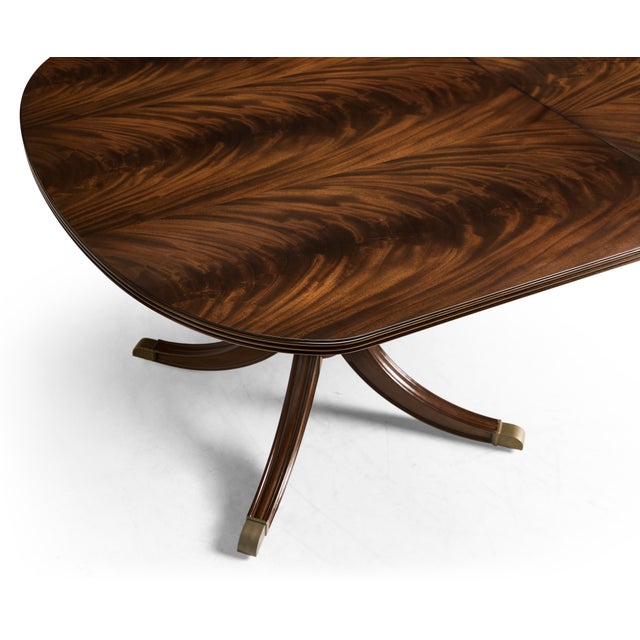 2020s Traditional 12 Foot Double Pedestal Mahogany Dining Table for Seating 14 People Made by AntiquePurveyor For Sale - Image 5 of 16