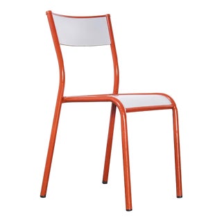 Vintage Red Mullca Stacking Dining Chair, 1970s For Sale