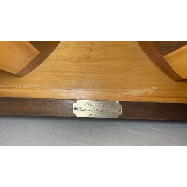 Abstract 1980s Large Hand Carved Wood Original Alex Sterin Dimensional Wall Sculpture Statue For Sale - Image 3 of 12