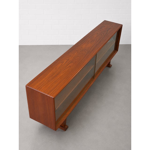 Long + Low Mid Century Modern Danish Rosewood Bookcase / Credenza, C. 1960's For Sale - Image 11 of 14
