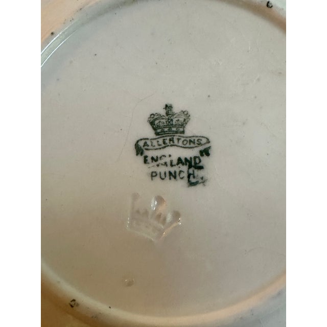 Antique Victorian "Punch and Judy" Transferware Set of Six(6) 5.5" Diameter Plates by Allerton & Sons of England For Sale - Image 11 of 14