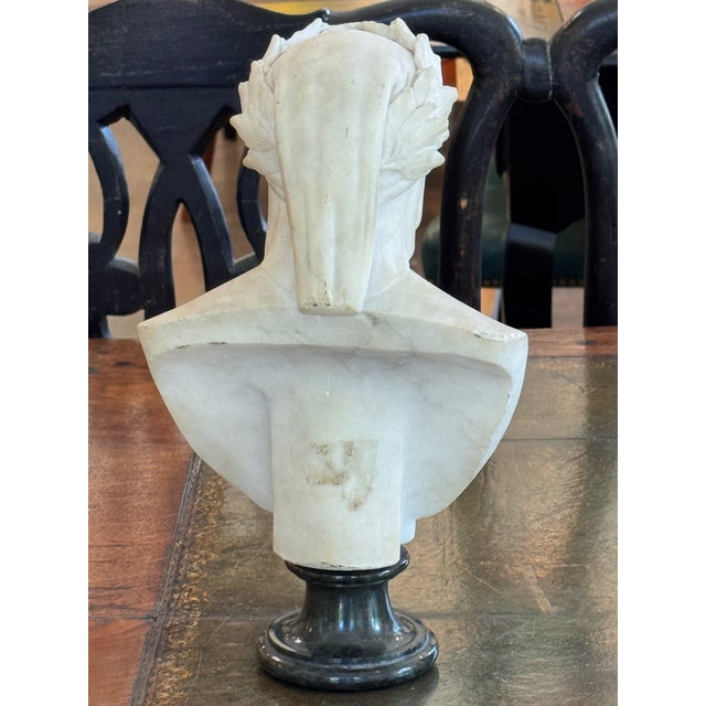 1950s 1950s Alabaster Bust of Dante For Sale - Image 5 of 9