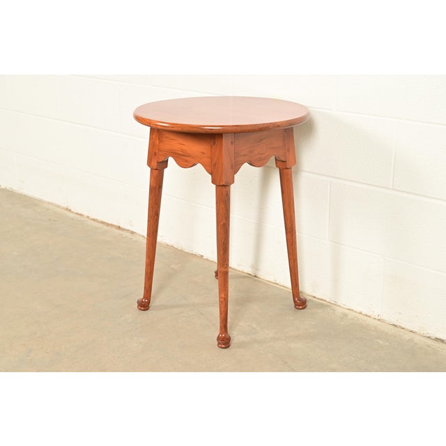 Ethan Allen Style Queen Anne Solid Walnut Tea Table or Occasional Side Table For Sale - Image 9 of 9