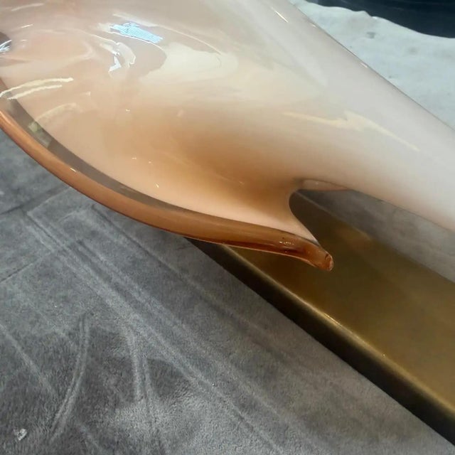 Two 1970s Mid-Century Modern Pink Murano Glass Leaf Wall Sconces by Franco Luce For Sale - Image 15 of 18