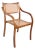 Bent Plywood and Cane Arm Chair Circa 1970's After Thonet For Sale