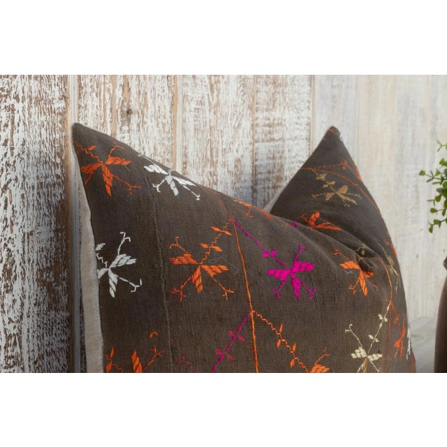 Early 21st Century Jha Antique Indian Folk Lumbar Pillow For Sale - Image 5 of 10
