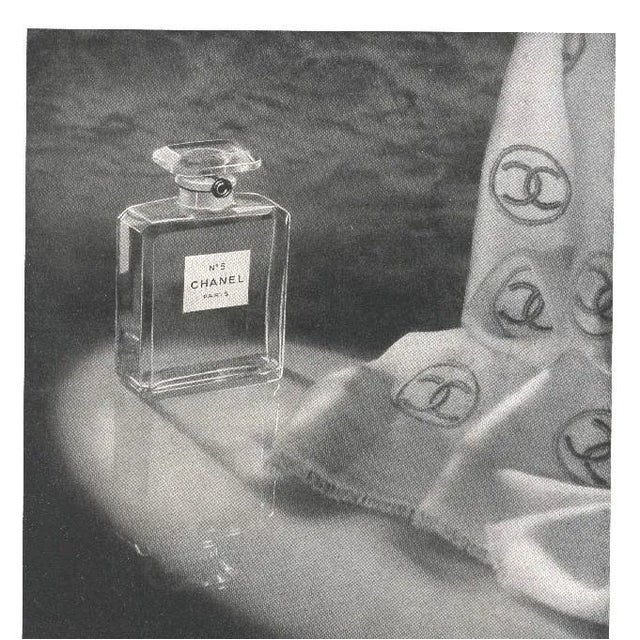 RARE FIND! This is a matted French advertisement print for Chanel No.5 perfume. It originally appeared in a French...