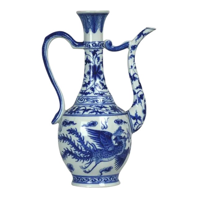18th Century Chinese Porcelain Ewer with Marking on the Bottom For Sale