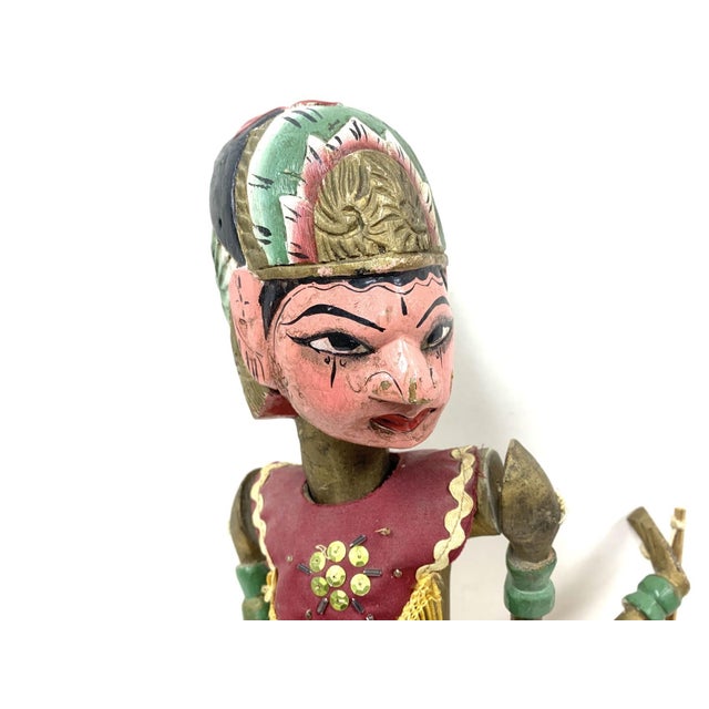 Vintage Javanese Rod Puppets on Display Stands—A Pair For Sale - Image 11 of 18