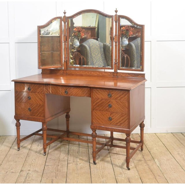Satinwood Inlaid Dressing Table, 1890s For Sale - Image 4 of 11
