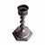 Pair of vintage Gorham silverplate candlestick holders featuring a multi-knopped baluster stem and an octagonal stepped...
