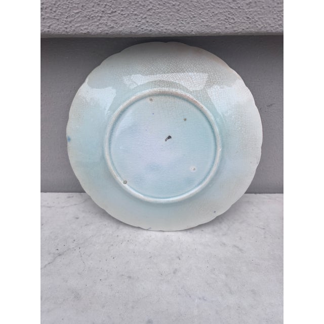 Rustic Majolica Bird With Cherries Plate Wasmuel, Circa 1890 For Sale - Image 3 of 3