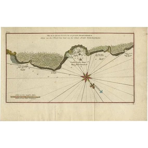 Antique Chilean Chart, 1750 For Sale