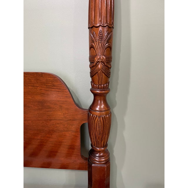 Wood Vintage Thomasville Mahogany Collection Queen Size Rice-Post Bed For Sale - Image 7 of 17
