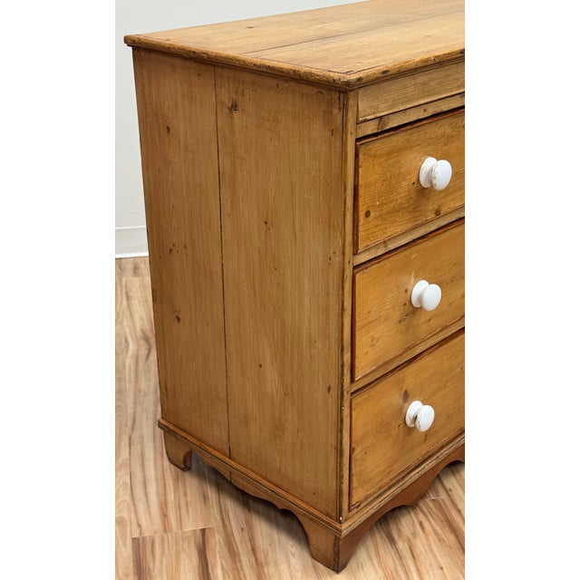 Brown Antique English Pine Three Drawer Chest For Sale - Image 8 of 16