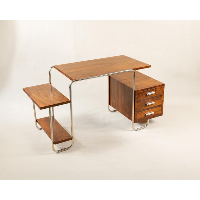 Writing Desk by Hynek Gottwald, 1930s, in Restored conditions. Designed 1920 to 1949 This piece is attributed to the...