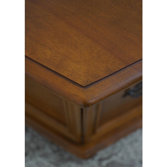 1970s Ethan Allen Nutmeg Maple Hexagon Drum Lamp Table For Sale - Image 5 of 12