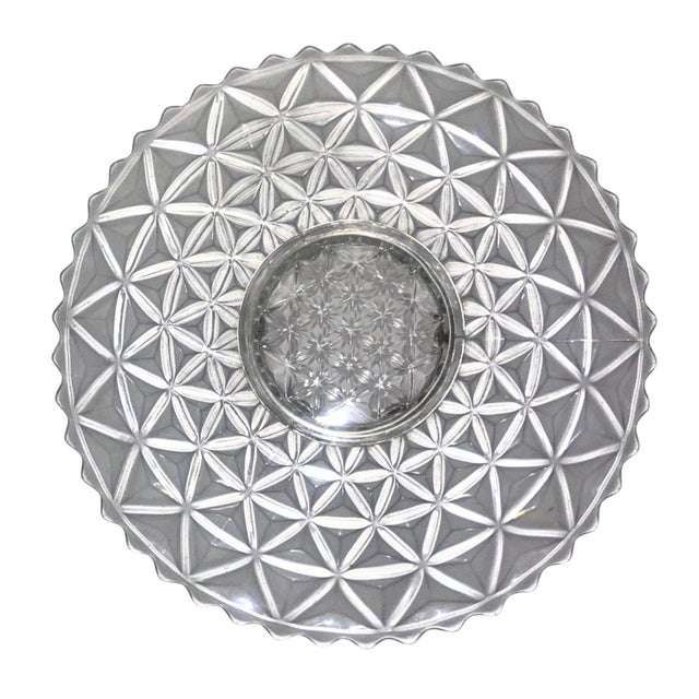 American 1950s Tiffin Williamsburg Clear Cake Plate 10.75” For Sale - Image 3 of 3