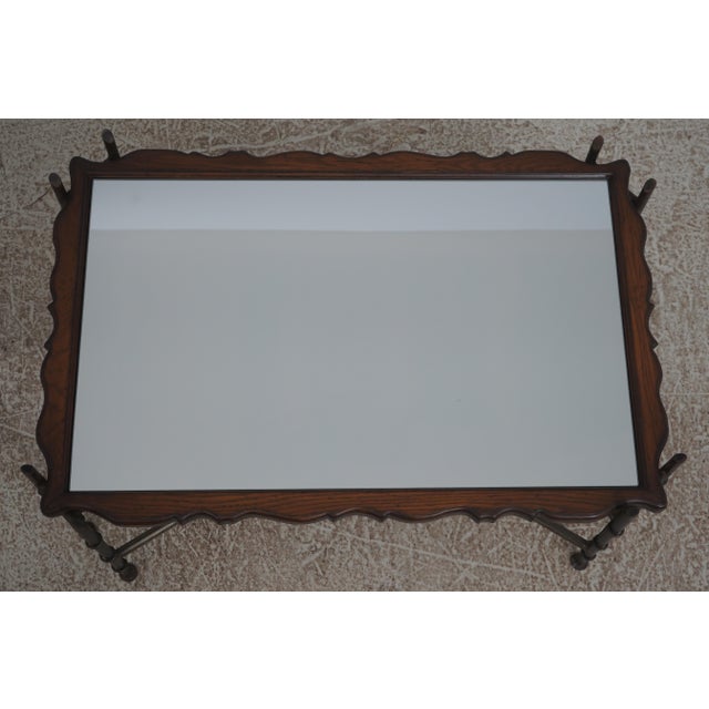 Traditional Baker Bamboo Form Iron Base Coffee Table For Sale - Image 3 of 13
