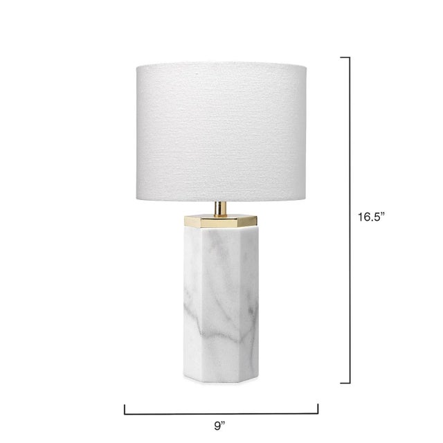 Contemporary Lifestyle by JY Lexi Marble & Iron Table Lamp For Sale - Image 3 of 5