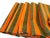 1960s Mid-Century Modern Orange and Olive Green Striped Cotton Napkins - Set of 6 For Sale - Image 4 of 8