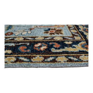 9x12 Navy Floral Traditional Hand Knotted Wool Carpet Rug For Sale