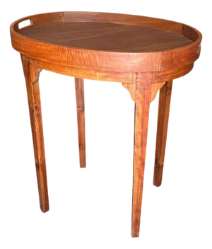 Vintage Teak Standing Butler Tray Side Table.