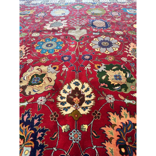 Mid-20th Century Tabriz Rug, A Masterpiece of Persian Revival Weaving Excellence For Sale - Image 11 of 18