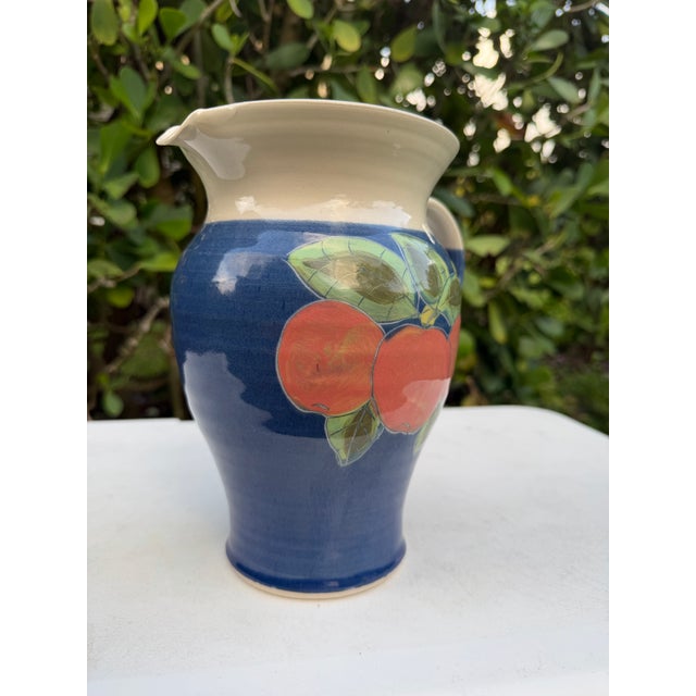 Late 20th Century Vintage Forrester Bandon Studio Pottery Apple Stoneware Pitcher For Sale - Image 5 of 10